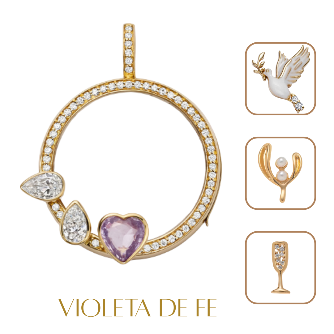 Collar con tres Charms Sagrados